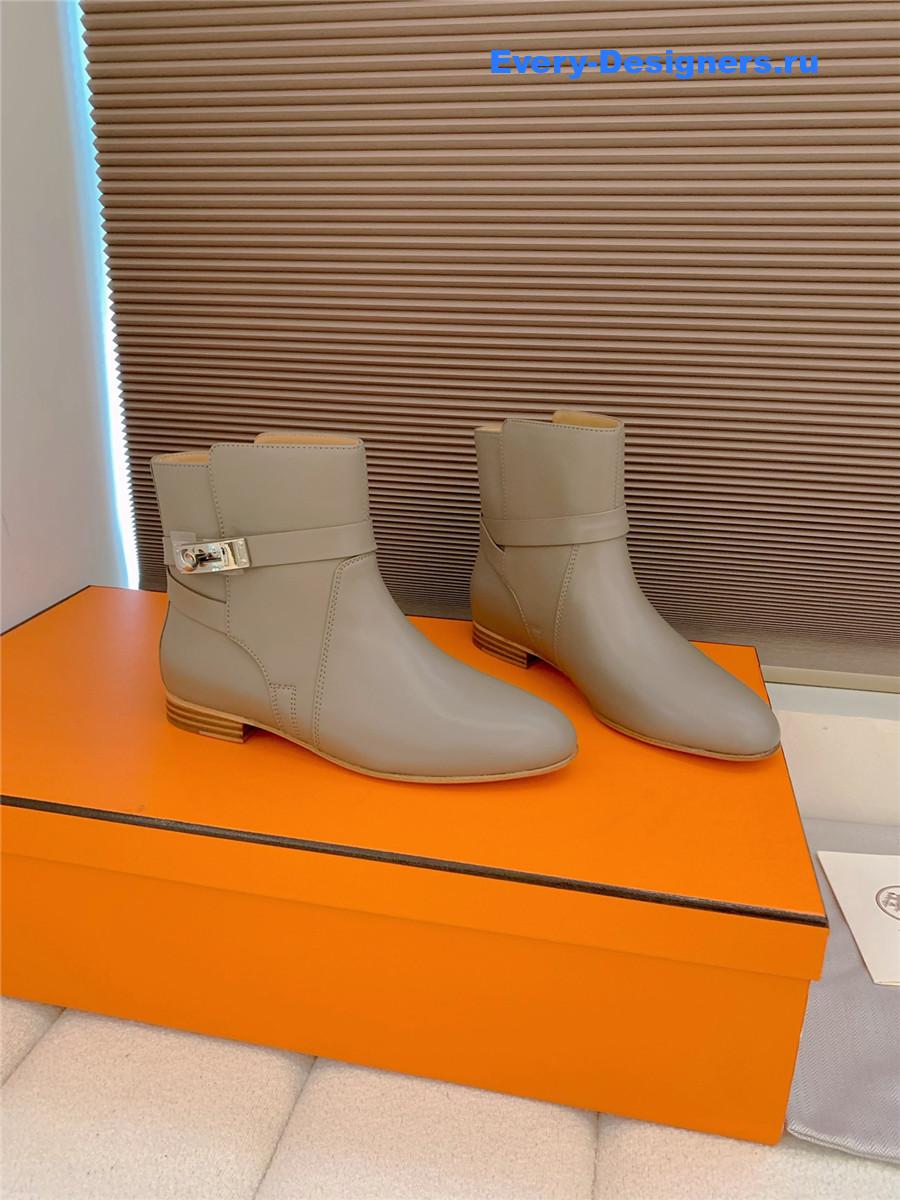 H**me5 gray calfskin neo low boots