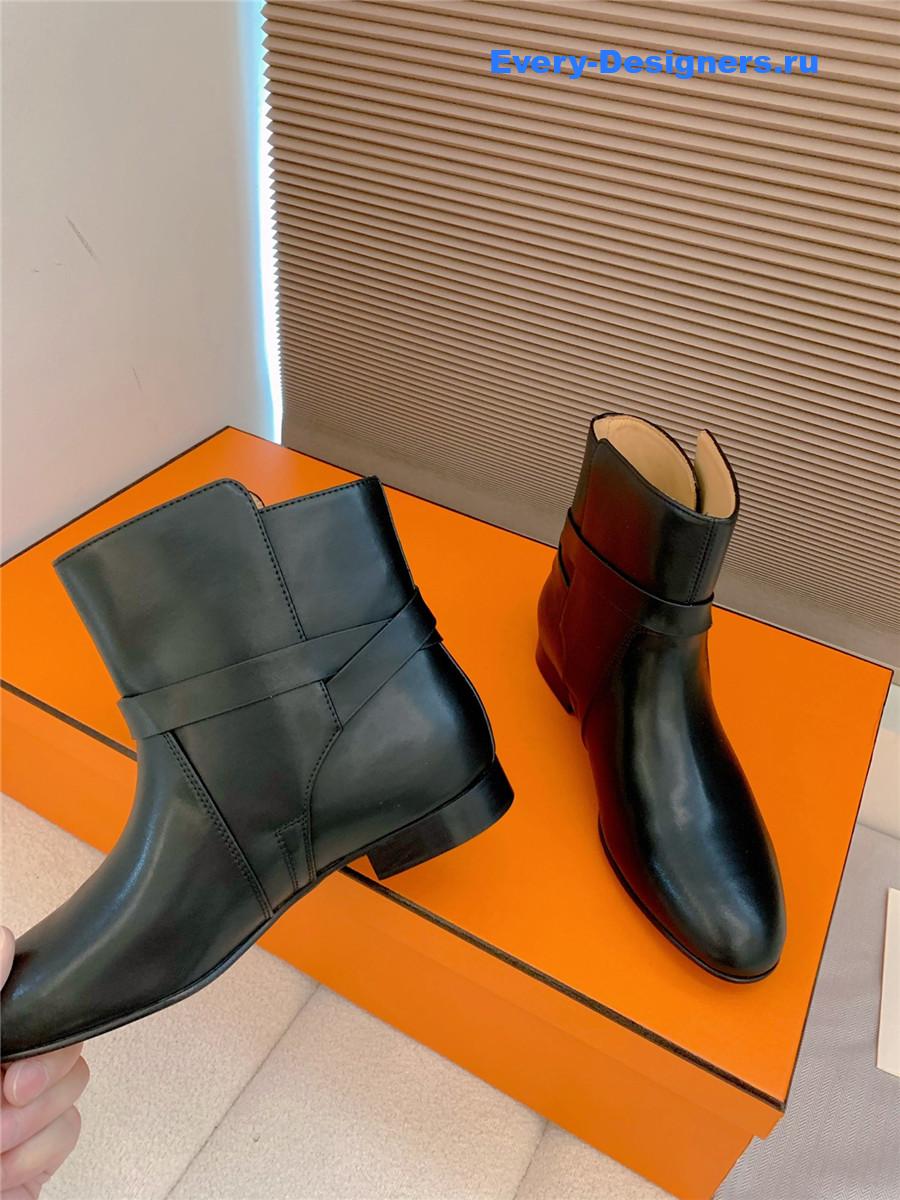H**me5 black calfskin neo low boots