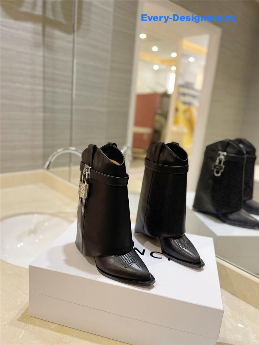 Givenchy Black Shark Lock Ankle Boots