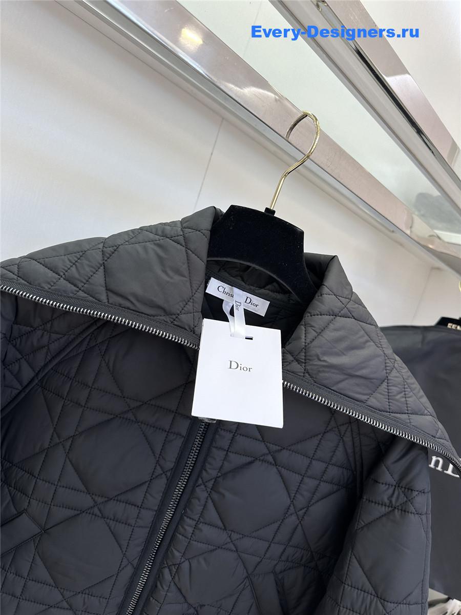 D10r black macrocannage oversized collar bomber jacket