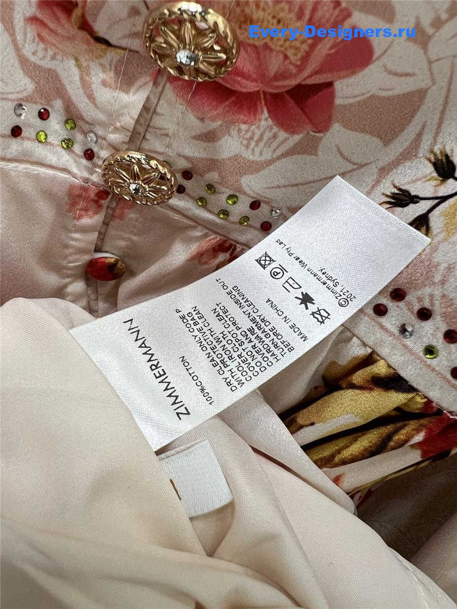 Zimm V-neck rose print dress