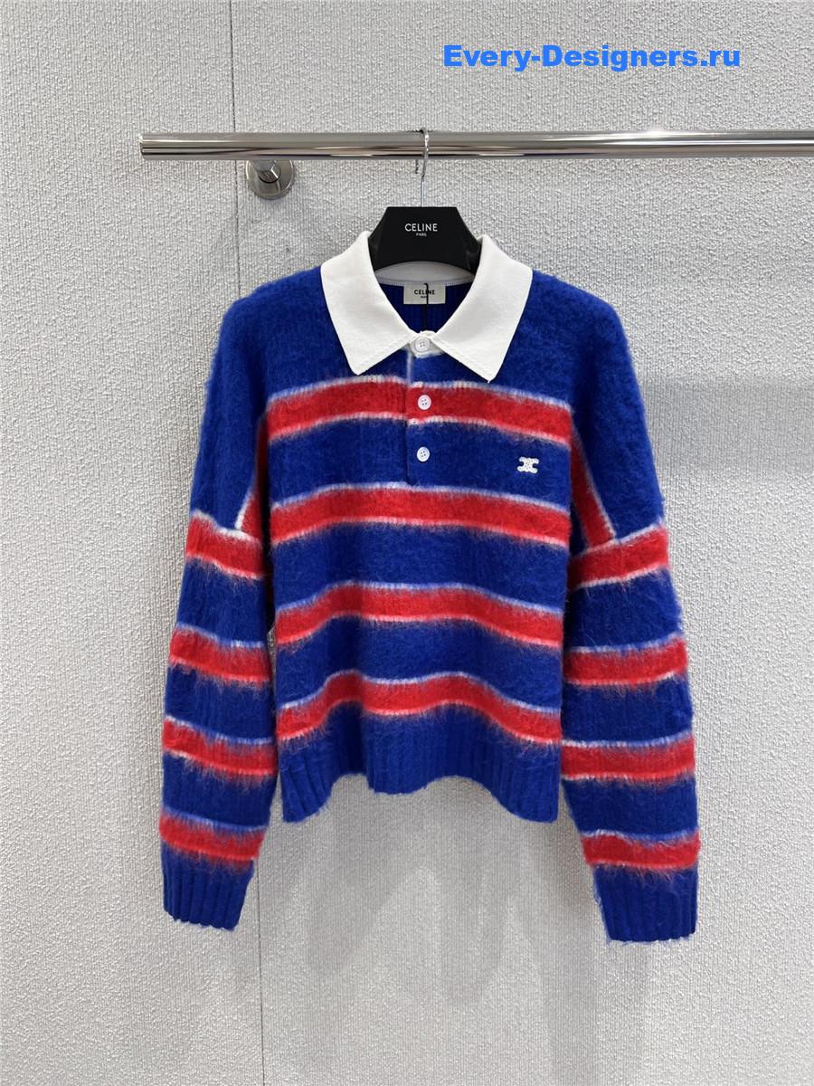 Ce1i*e logo stripe knit sweater