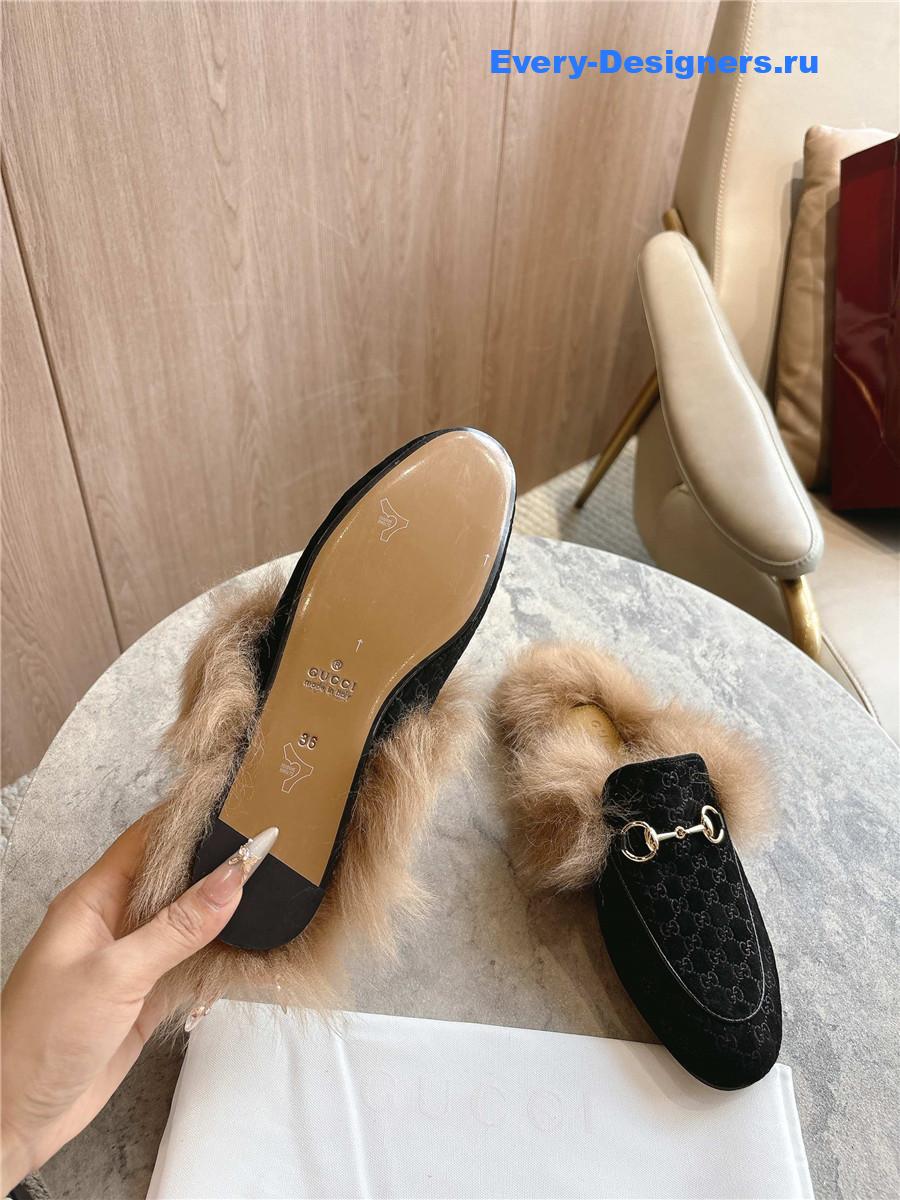Gvc*1 black gg princetown slippers