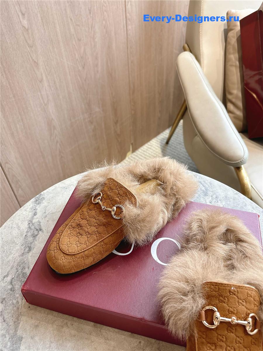 Gvc*1 brown gg princetown slippers