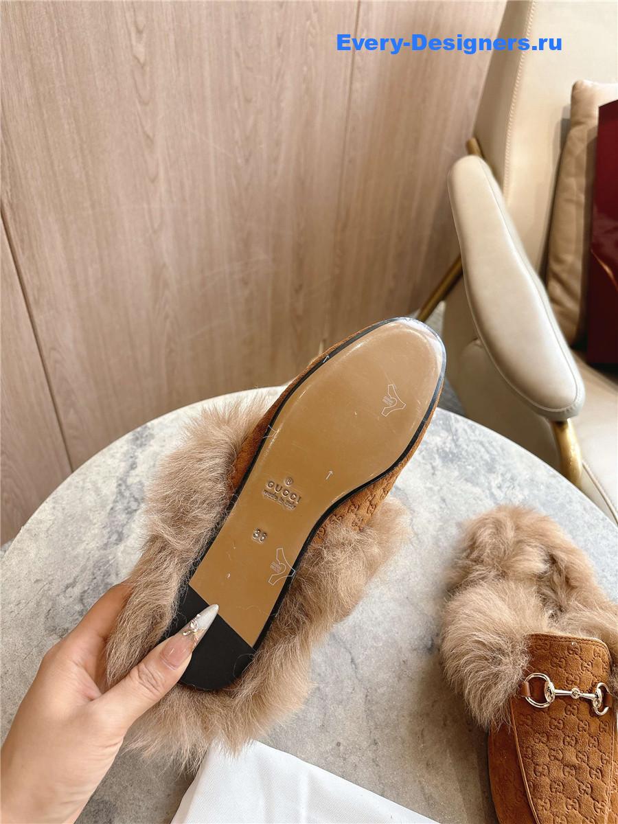 Gvc*1 brown gg princetown slippers