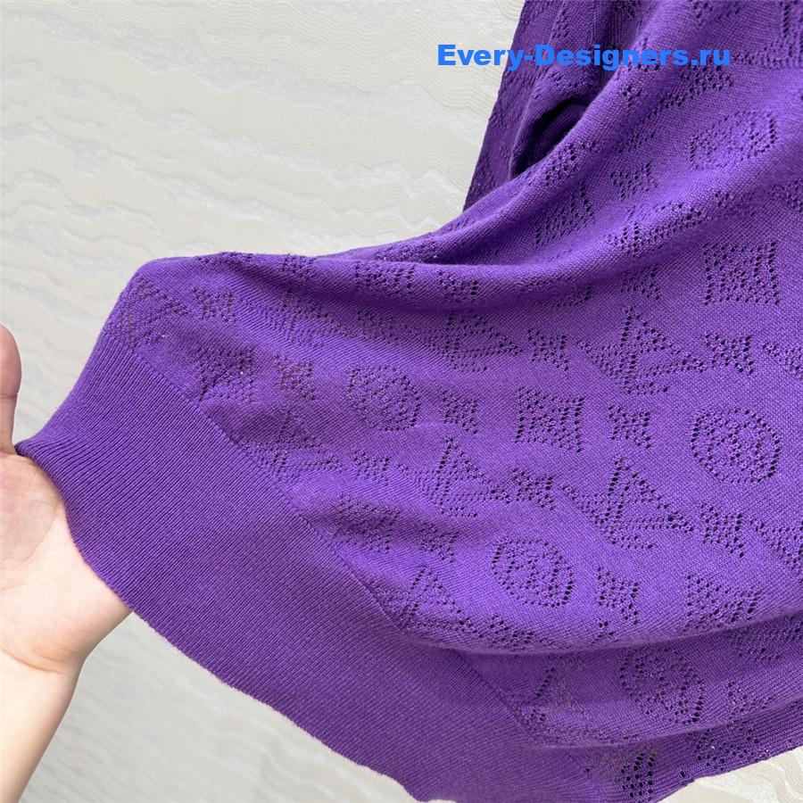 l0vis Vvtt0n monogram purple knitted crew neck sweater