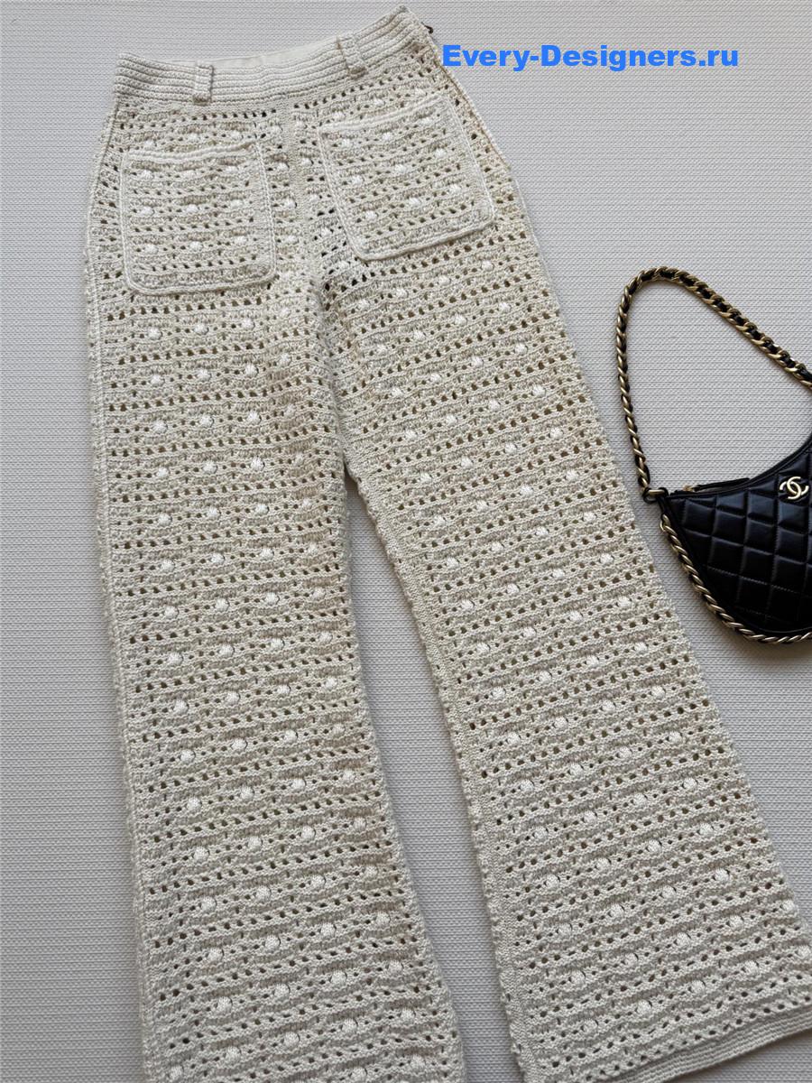 L0r0 P1ana hollow off-white yarn pants