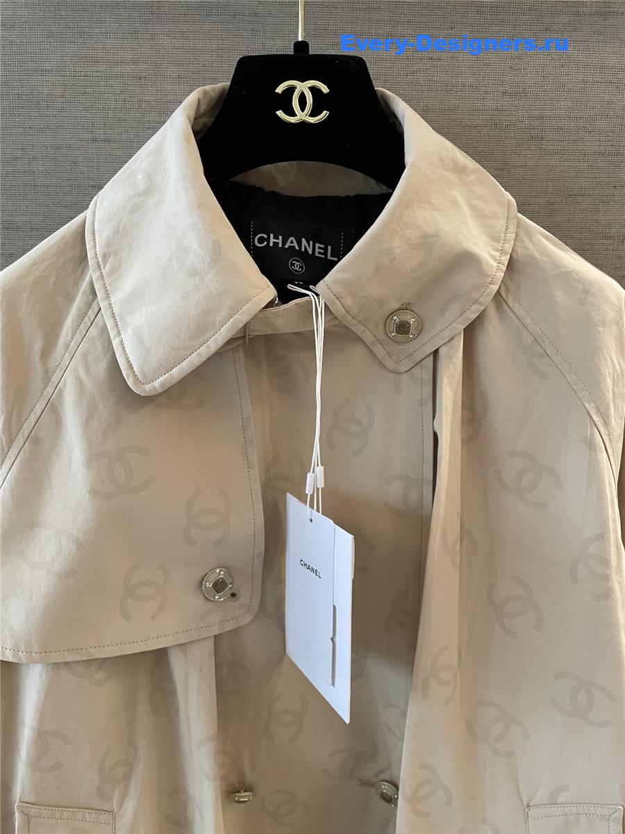 Ch**el neutrals cc logo trench coat