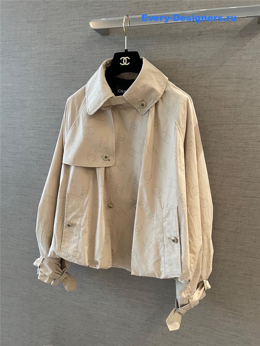 Ch**el neutrals cc logo trench coat
