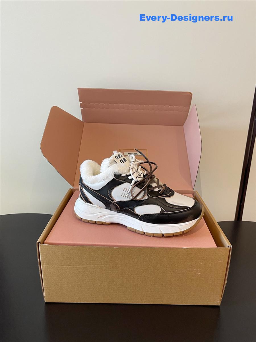 Miu Miu Platform Wool Sneakers