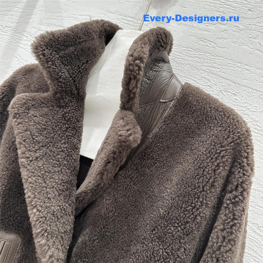 Miu Miu Dark Brown Shearling Jacket