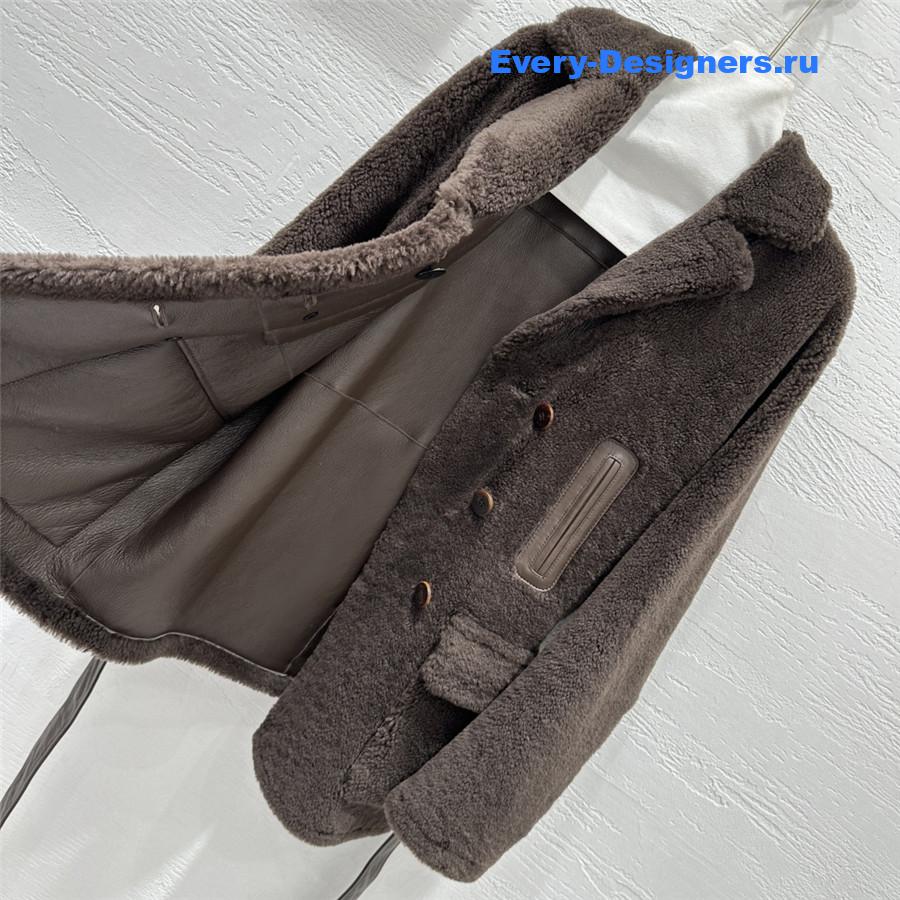 Miu Miu Dark Brown Shearling Jacket