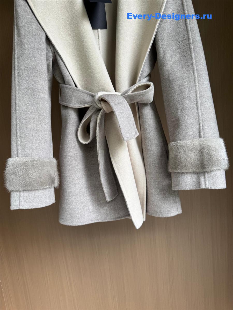 F**di grey mink cashmere coat