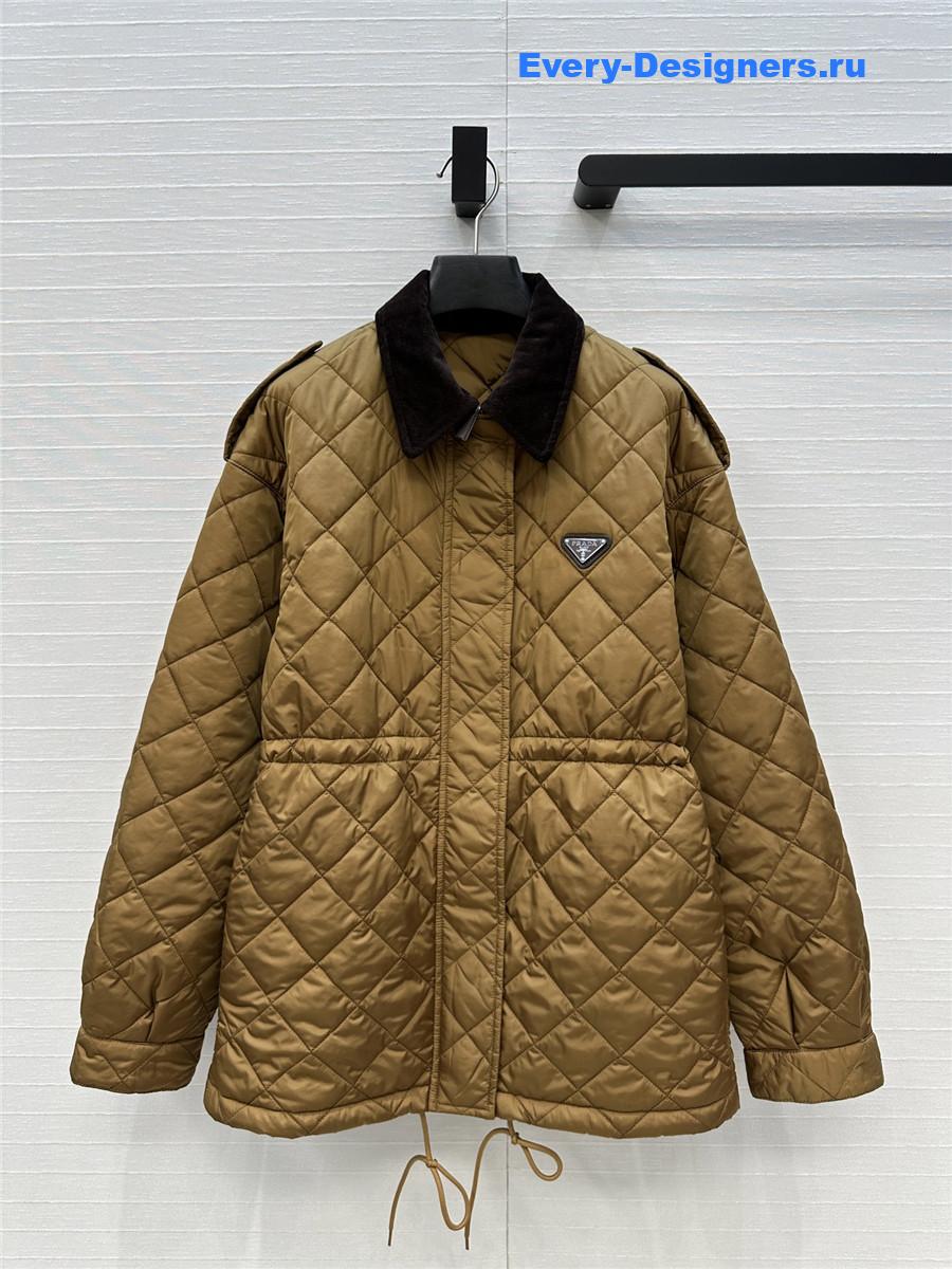 Pra*a brown re-nylon quilted jacket