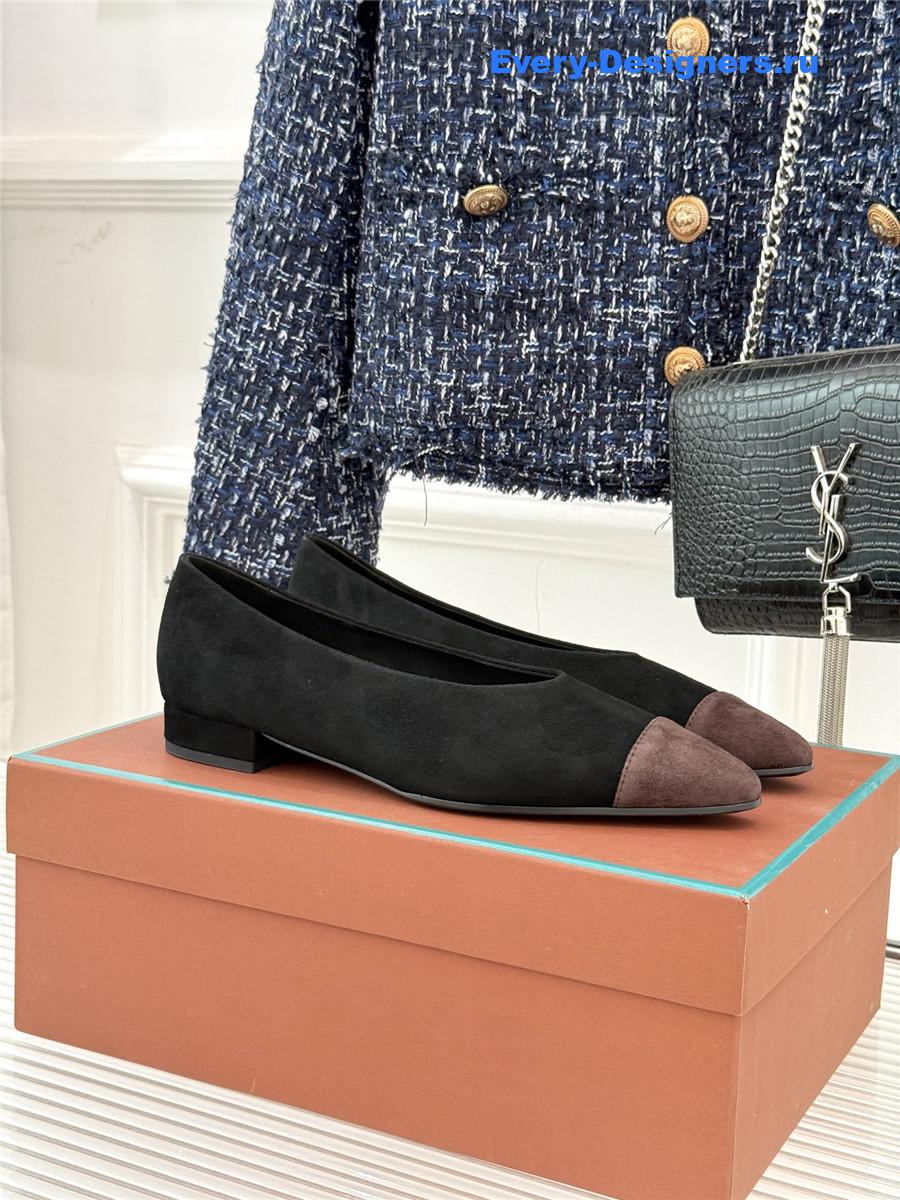 L0r0 P1ana black suede rebecca ballet flat