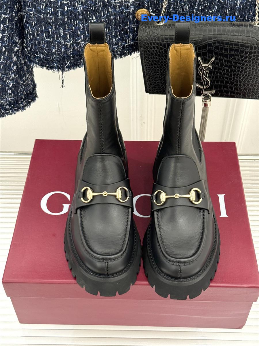 Gvc*1 black horsebit suede ankle boots