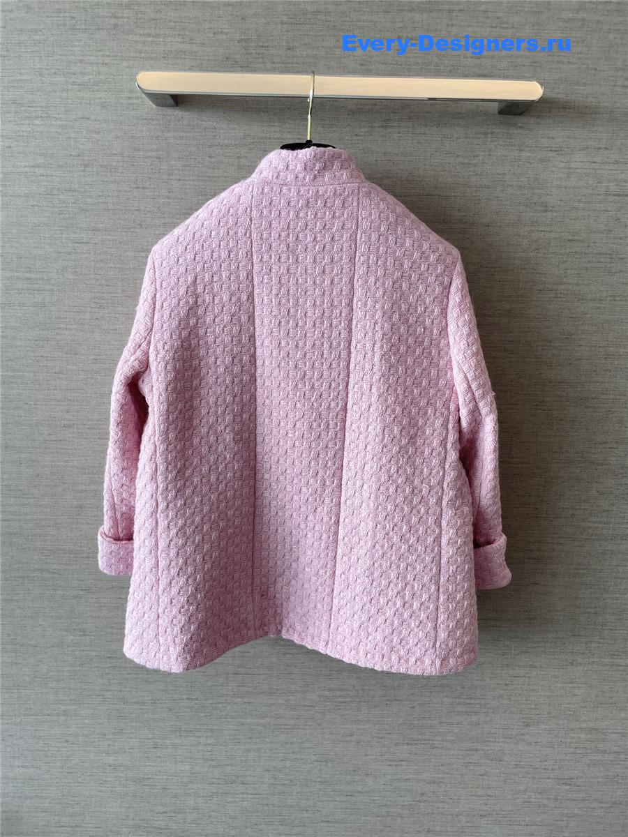 Ch**el stand collar pink coat