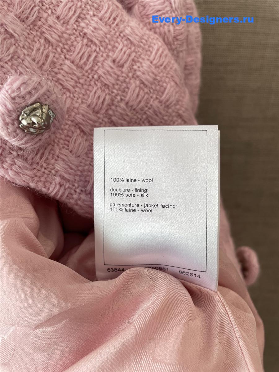 Ch**el stand collar pink coat