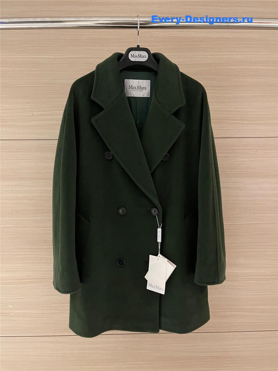 Max Mara Green Cashmere Rebus Coat
