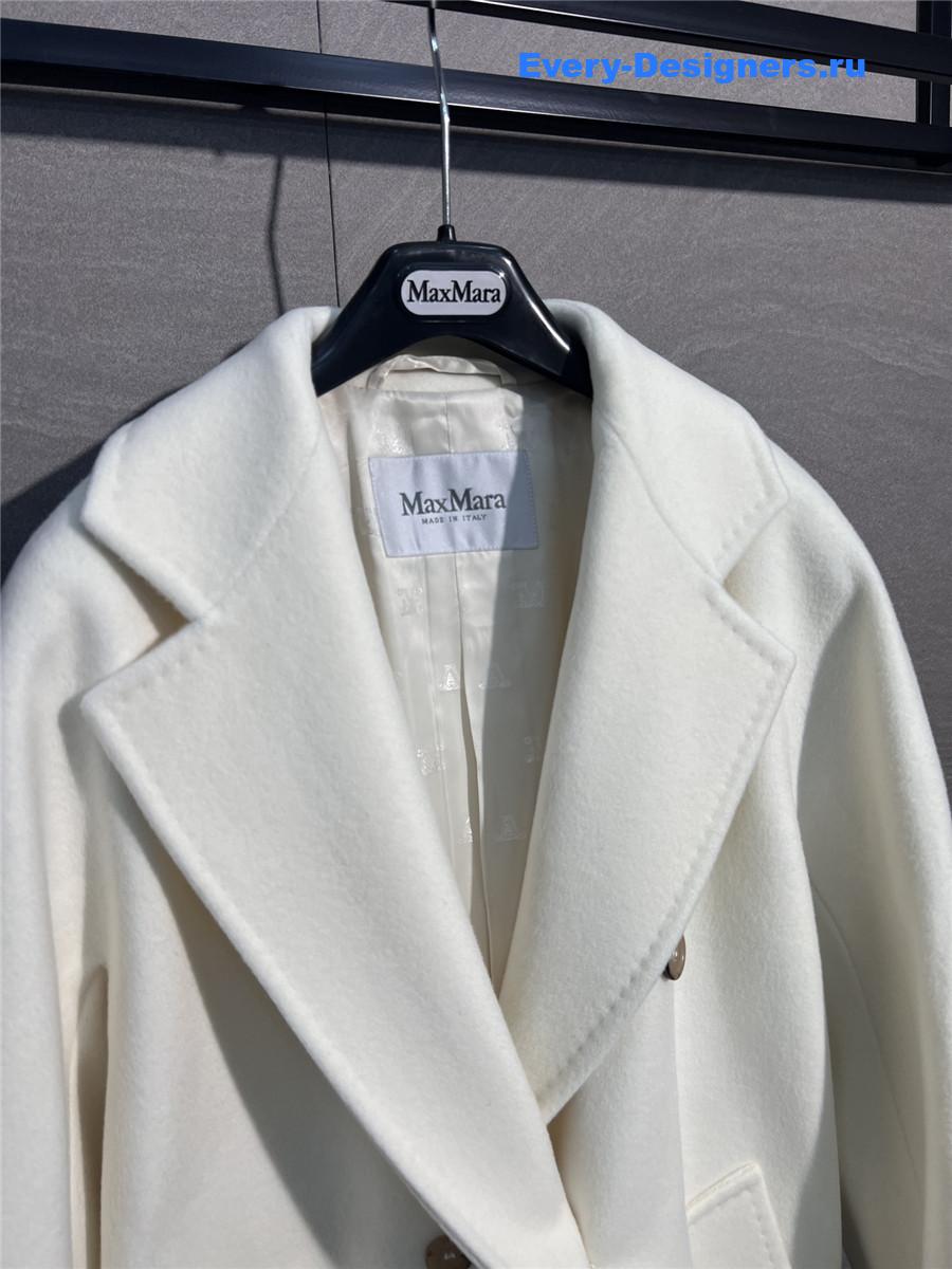 Max Mara White Cashmere Rebus Coat