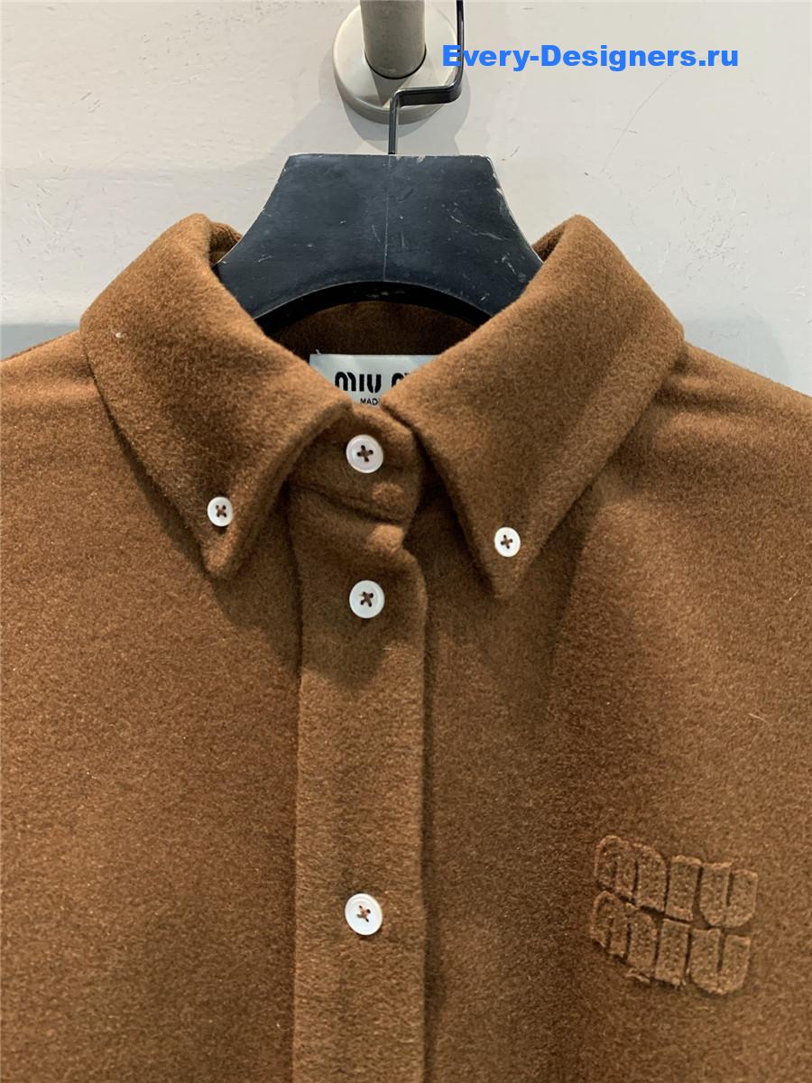 Miu Miu Cognac Double Cashmere Shirt