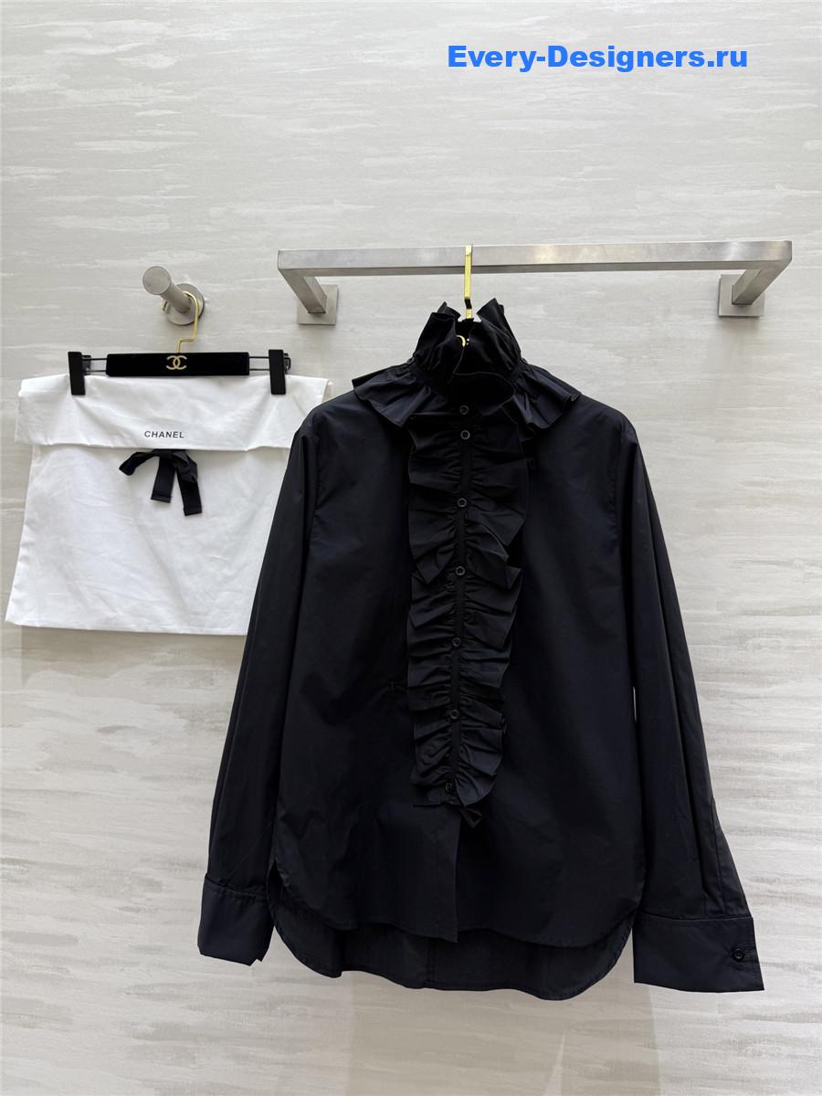 D10r black removable ruched collar blouse