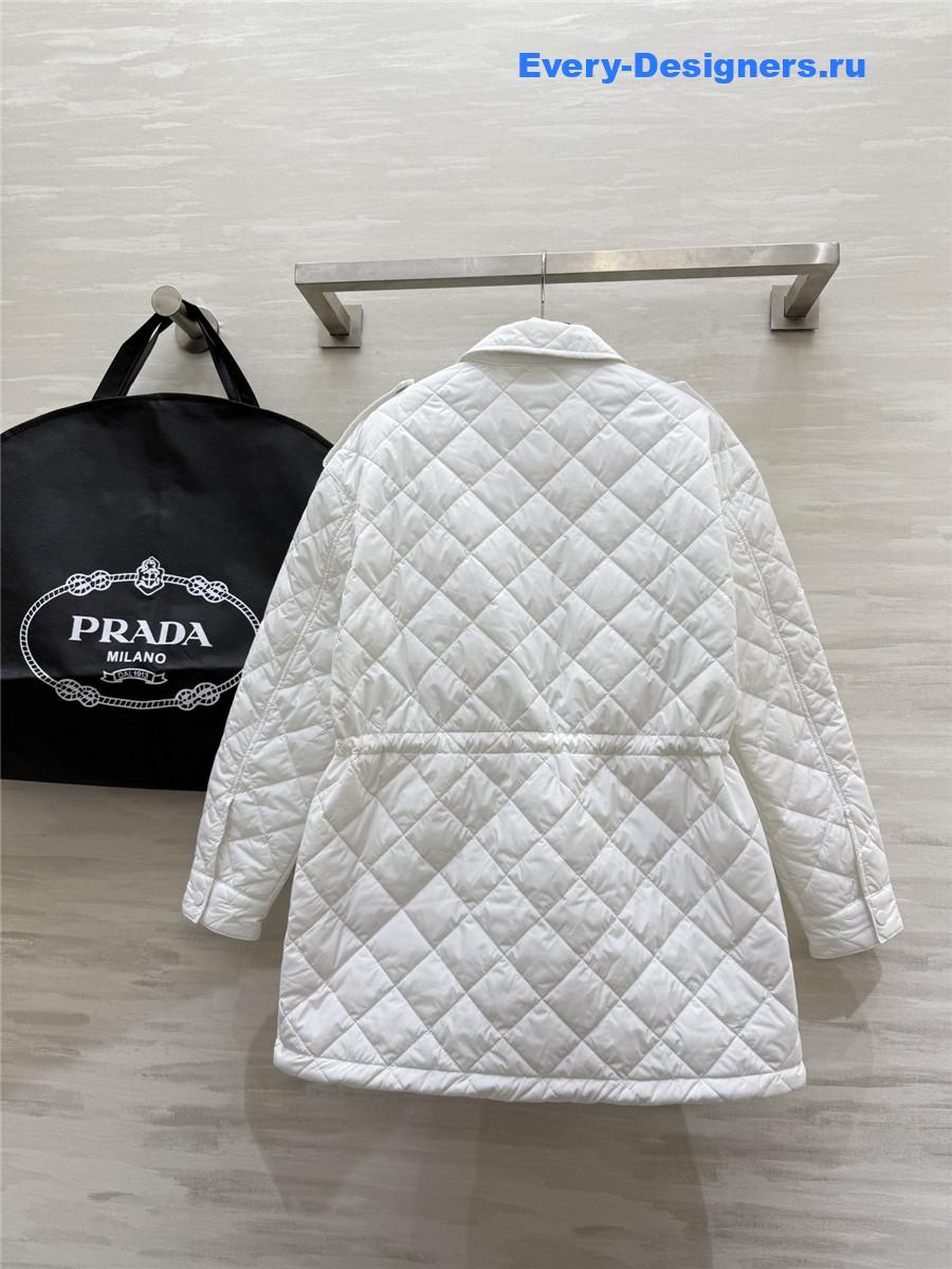 Pra*a white quilted cotton jacket