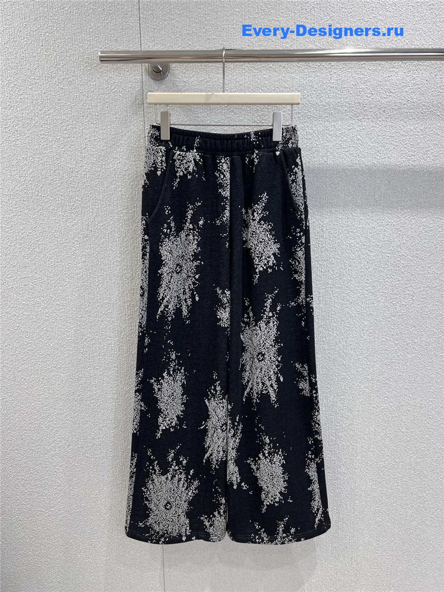 Ch**el black white fireworks print pants
