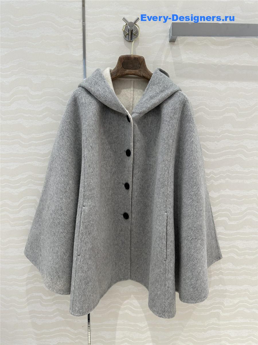 alexandr wang grey hooded cashmere shawl