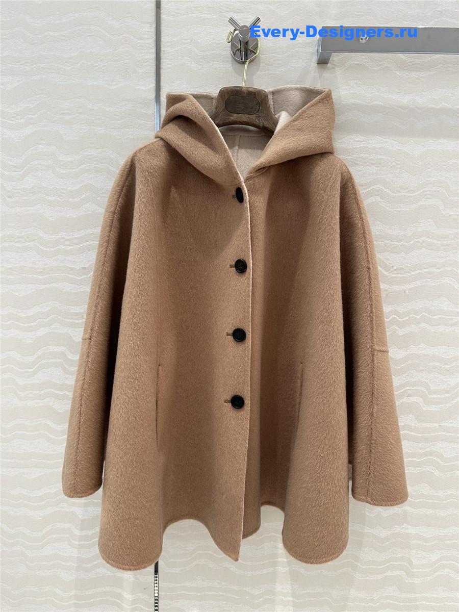 alexandr wang brown hooded cashmere shawl