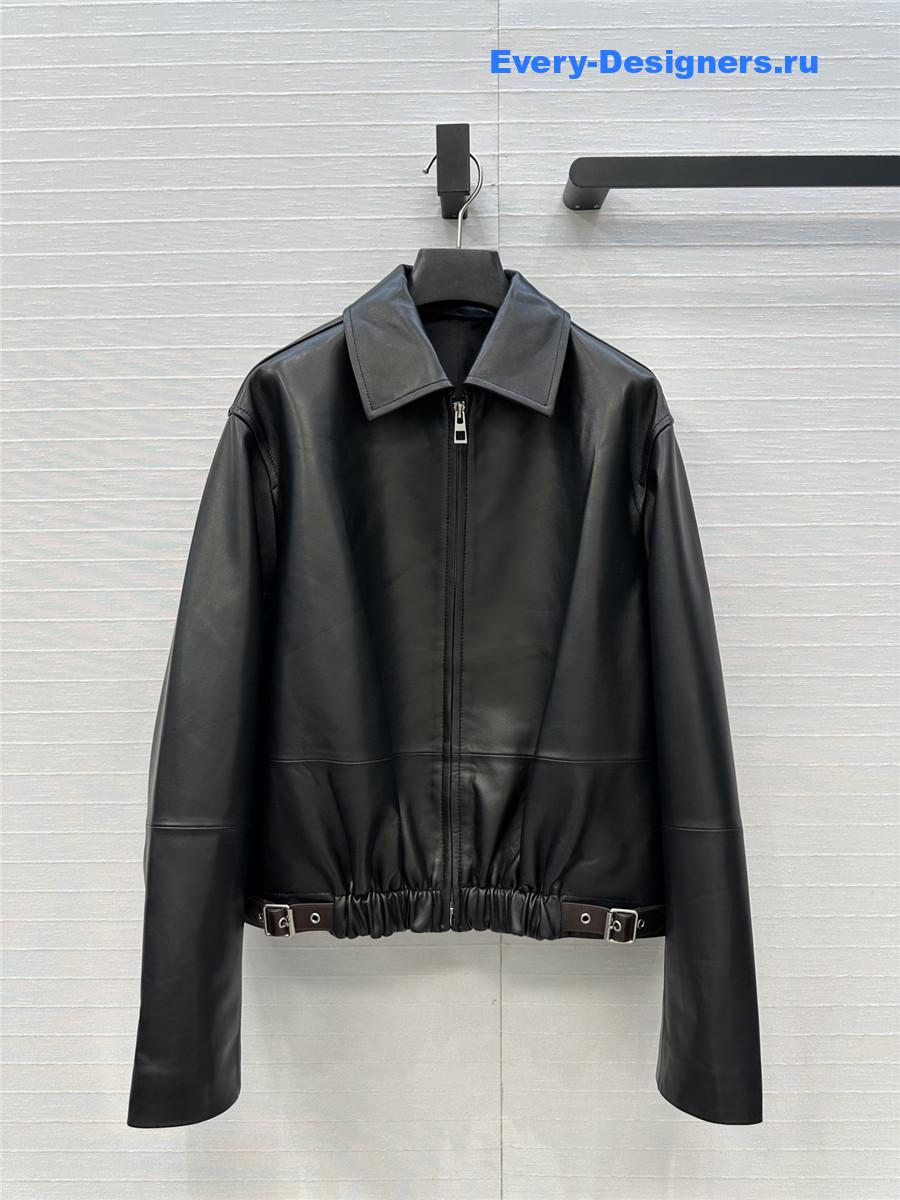 L0ew* black belted leather jacket
