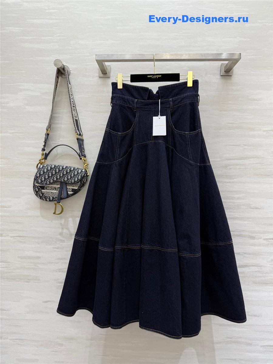 Zimm Navy Denim Tie Neck Shirt
