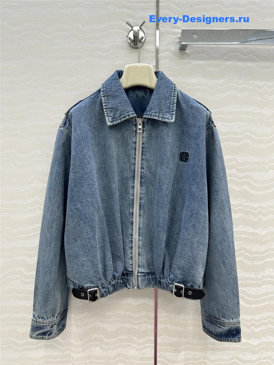 L0ew* draped blue denim jacket