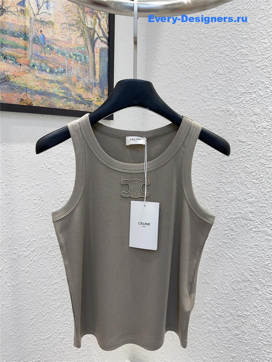 Ce1i*e green embroidered logo sleeveless vest