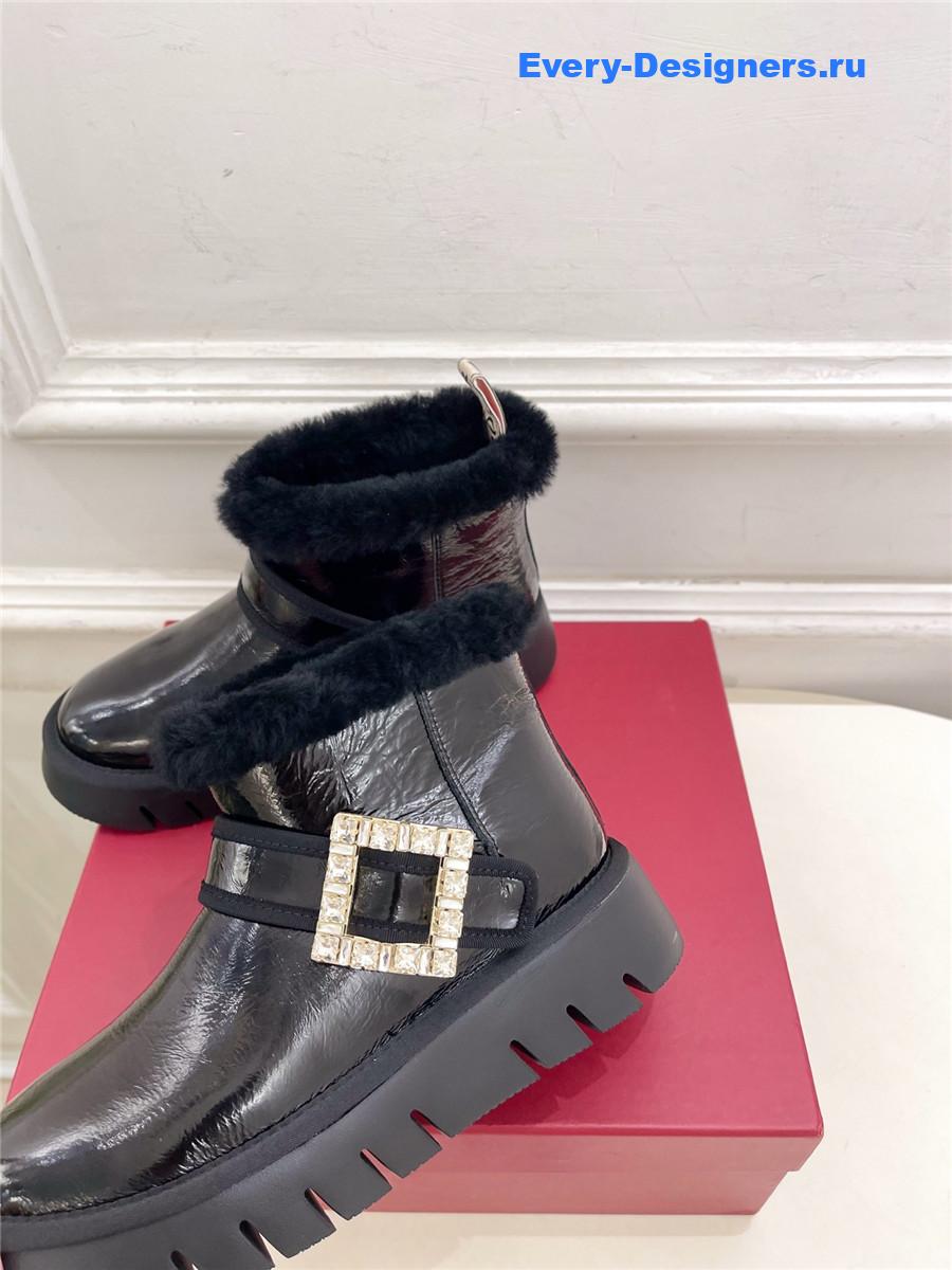 roger u1u1er viv’ winter shearling black leather boots
