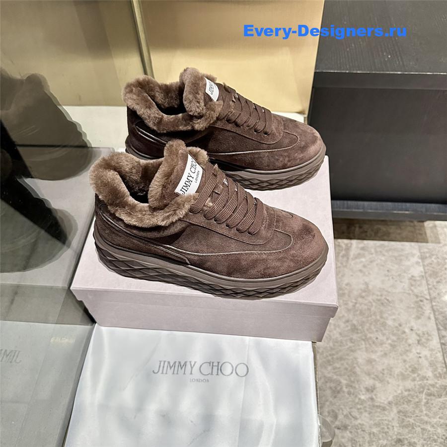 j1m*y ch00 dark brown D1am0nd maxi sneakers