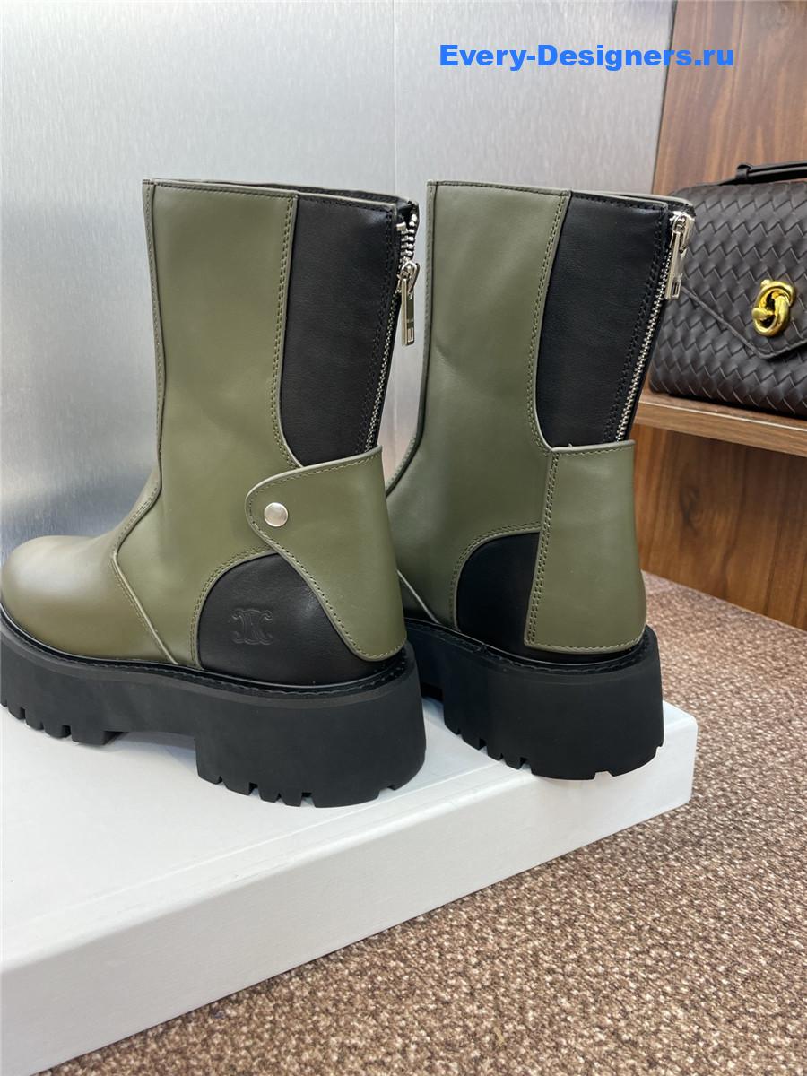 Ce1i*e logo platform zip-up leather boots