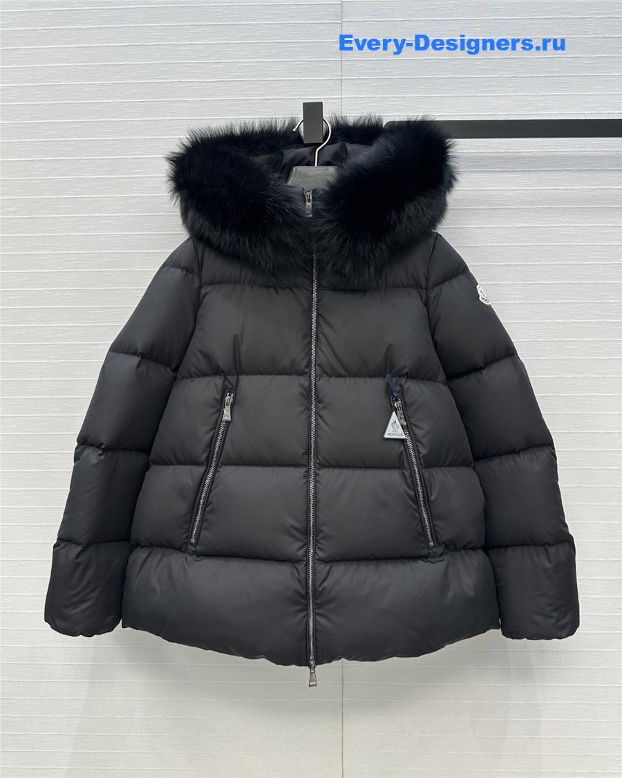 Moncler Black Laichefur Parka Coat