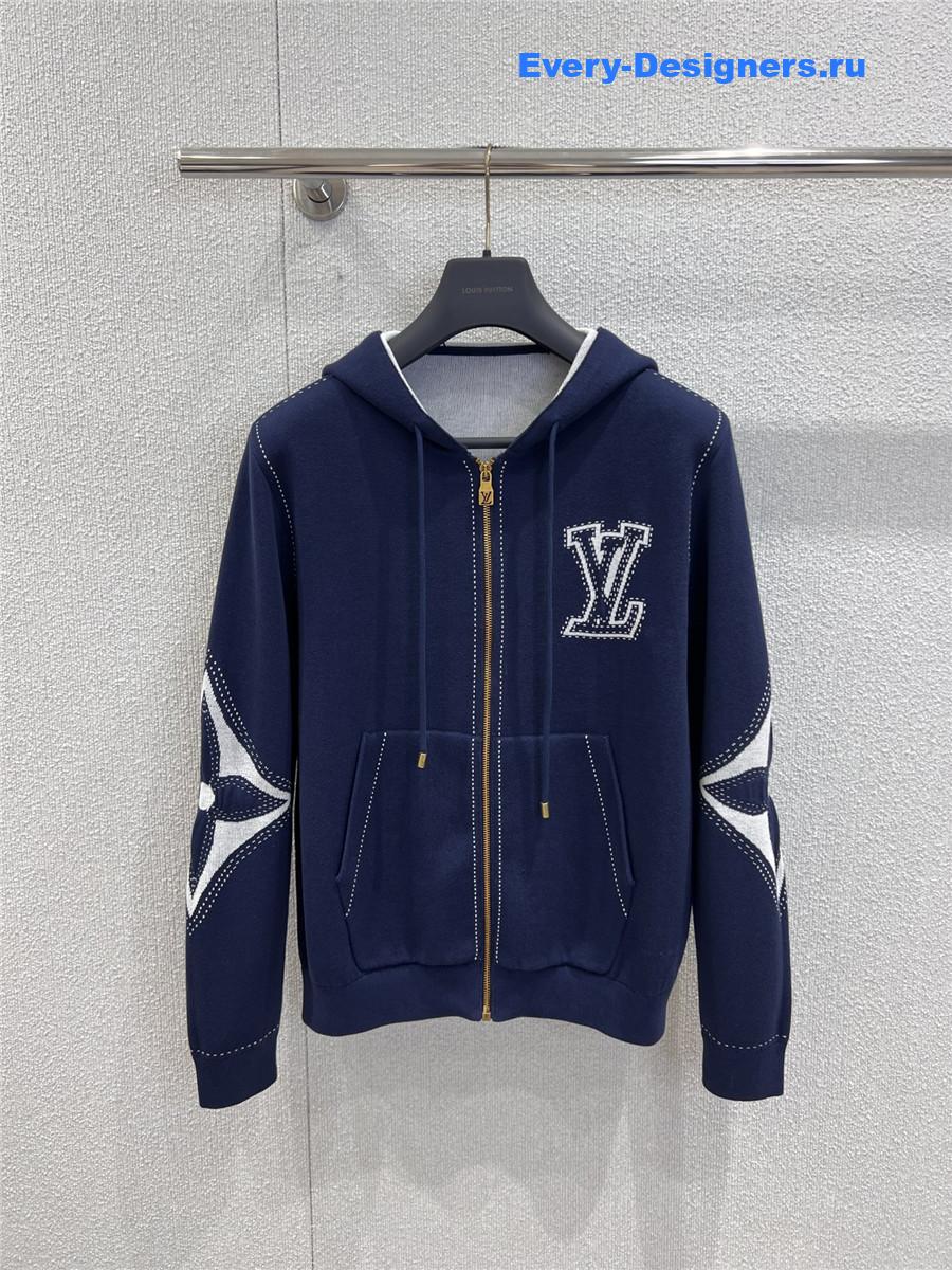 l0vis Vvtt0n graphic intarsia zipped cotton hoodie