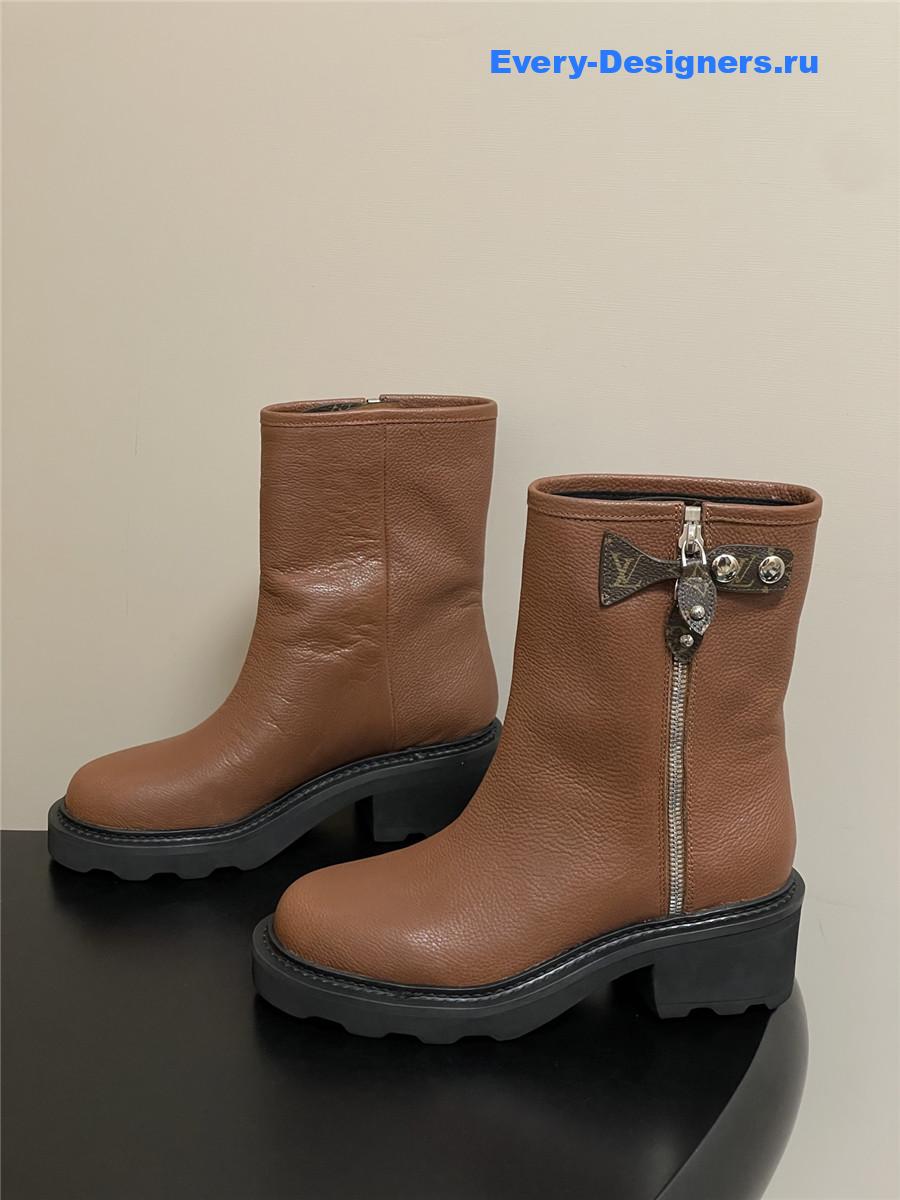 l0vis Vvtt0n brown lv beaubourg platform ankle boot