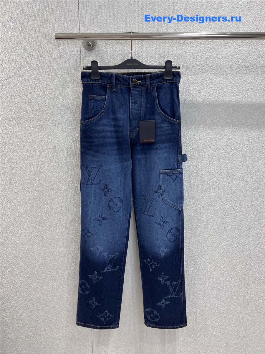 l0vis Vvtt0n monogram denim workwear pants