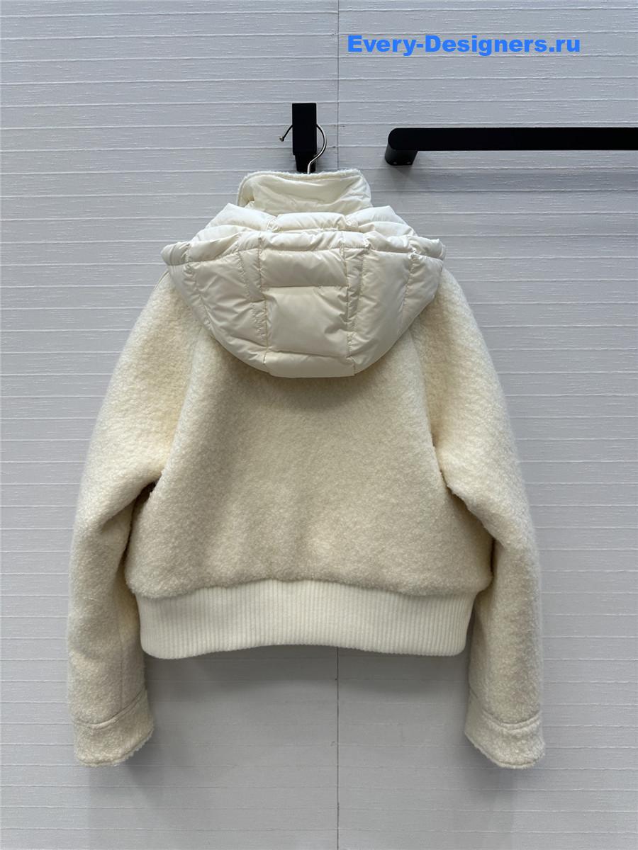 Moncler White Juvigny Hooded Bomber Jacket