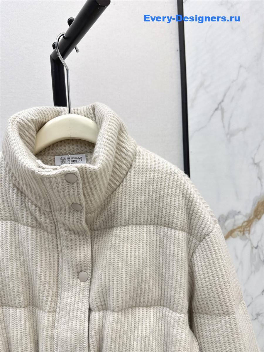 BC Stand Collar Cashmere and Goose Down Coat