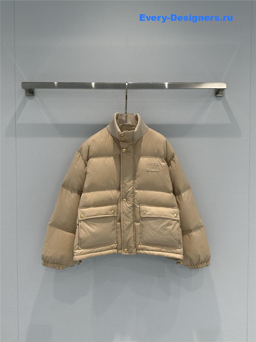 Ce1i*e knitted stand-collar down jacket