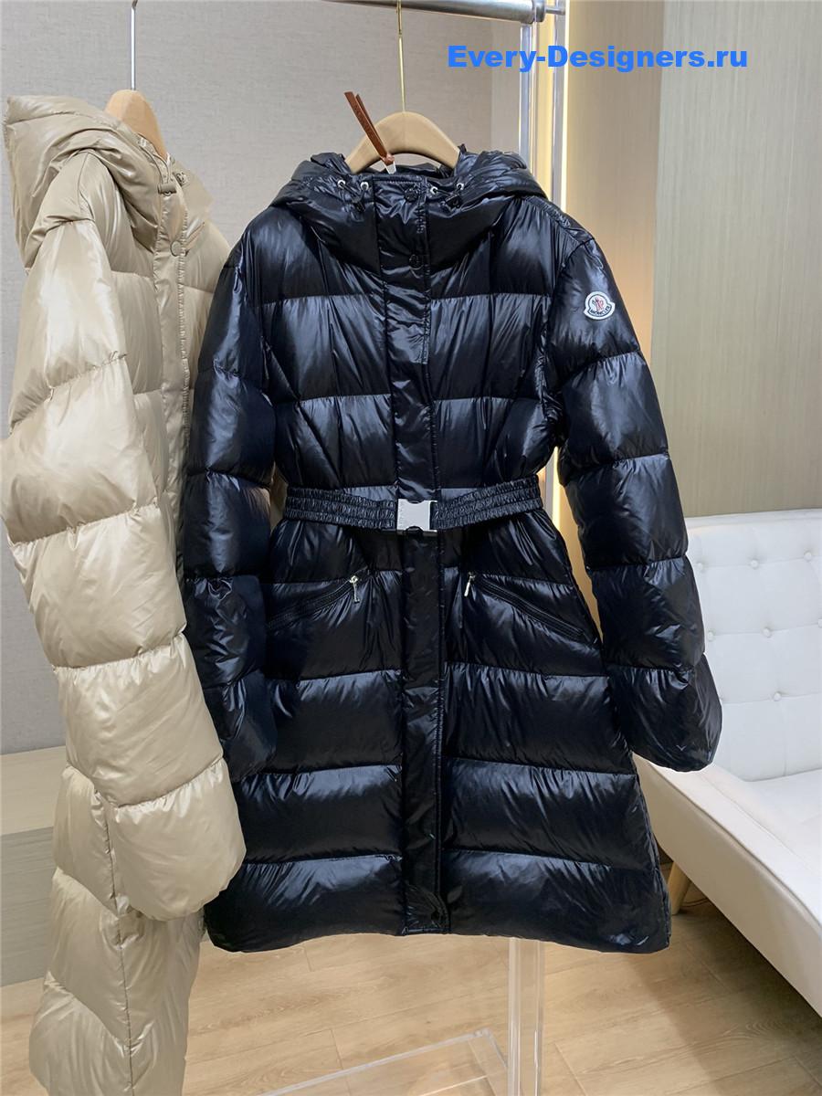 Moncler Black Bellevue Hooded Long Down Jacket
