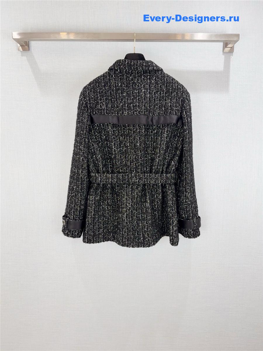 Ch**el black woven silk jacket