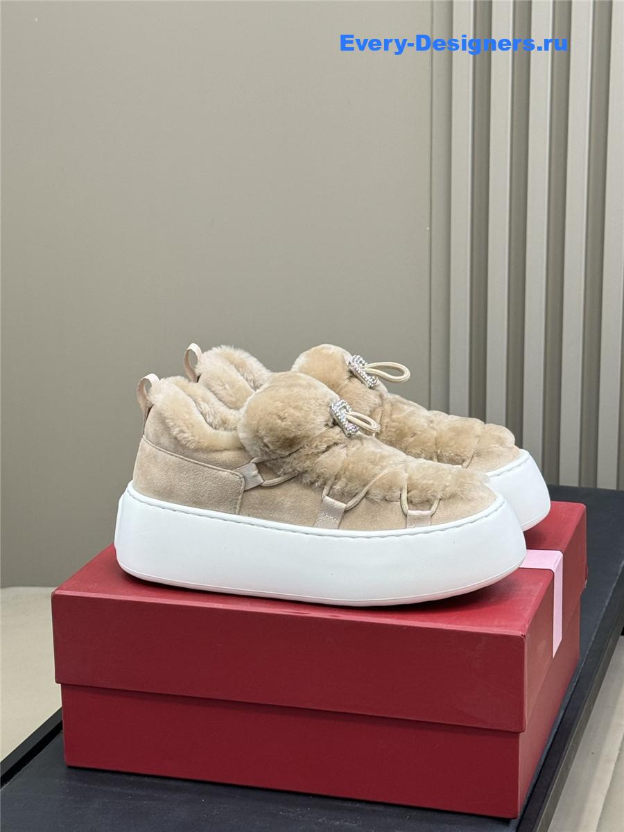 roger u1u1er brown shearling suede sneaker