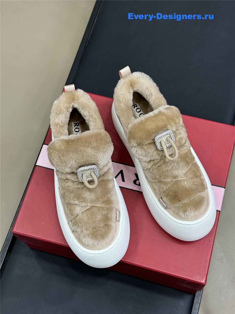 roger u1u1er brown shearling suede sneaker