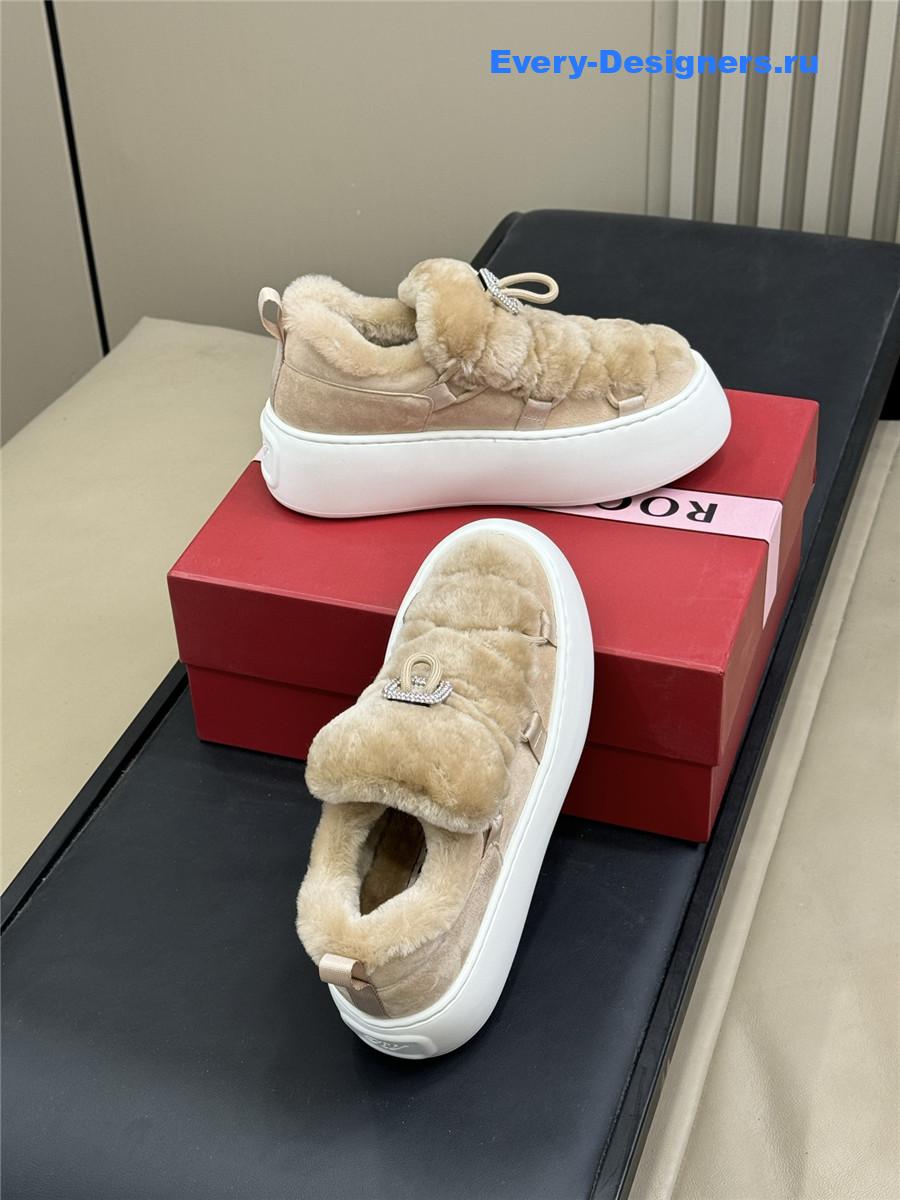 roger u1u1er brown shearling suede sneaker