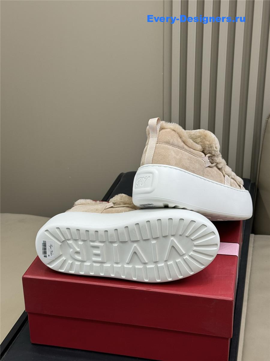 roger u1u1er brown shearling suede sneaker